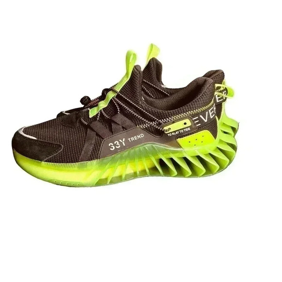 Every One Men’s Blade Running Shoes - Black & Green, Size 10.5 - Picture 3 of 7